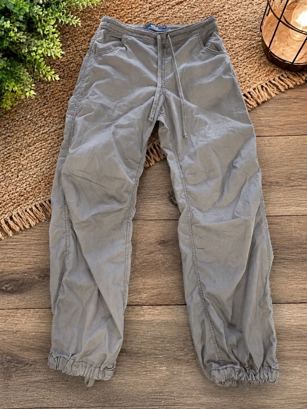 Hollister Olive-Gray Drawstring Joggers